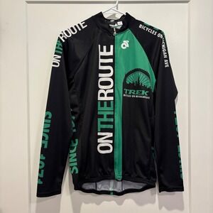 Vintage Champion System Trek‎ Bicycles On The Route Cycling Jersey Mens L Black